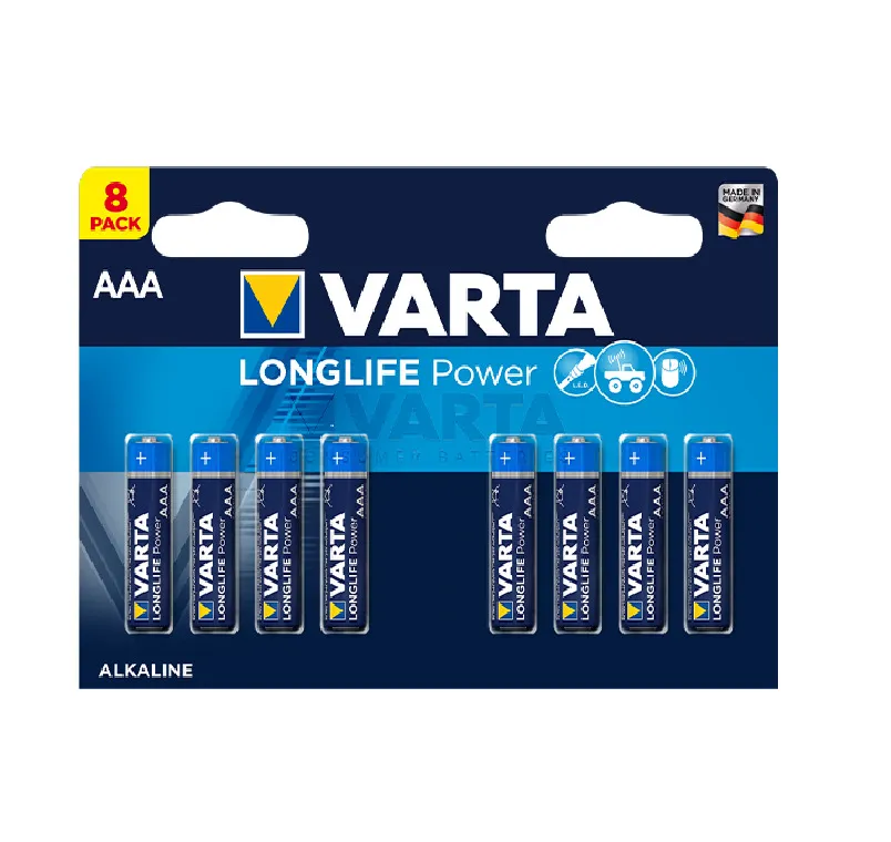 Батарейка Varta Longlife Power, AAA (LR03/24А), 1.5V, 8 шт