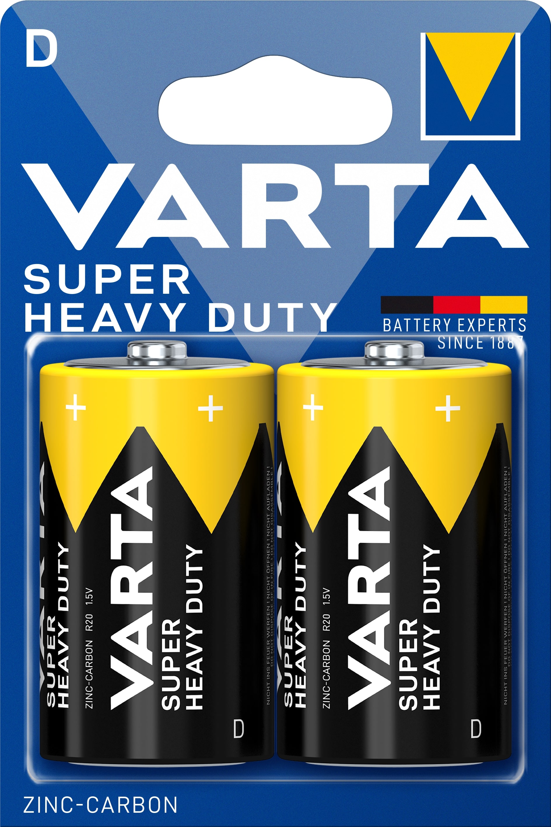 

Батарея Varta Super Heavy Duty, D (LR20/13А), 1.5 В, 2шт. (02020101412)