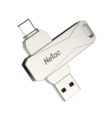 

Флешка 256Gb USB 3.0/USB Type-C Netac U782C, жемчужный никель (NT03U782C-256G-30PN), U782C