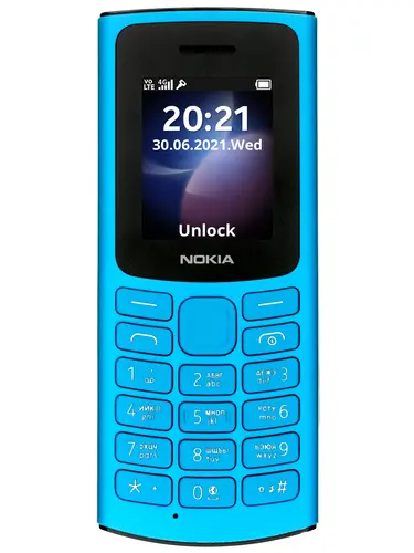 Мобильный телефон Nokia 105 4G DS (2021), 1.8" 120x160, 128Mb RAM, 48Mb, 3G/4G, 2-Sim, 1020mAh, micro-USB, синий (TA-1378/16VEGL01A01) б/у, после ремонта, следы эксплуатации, комплект: упаковка, з/у, акб