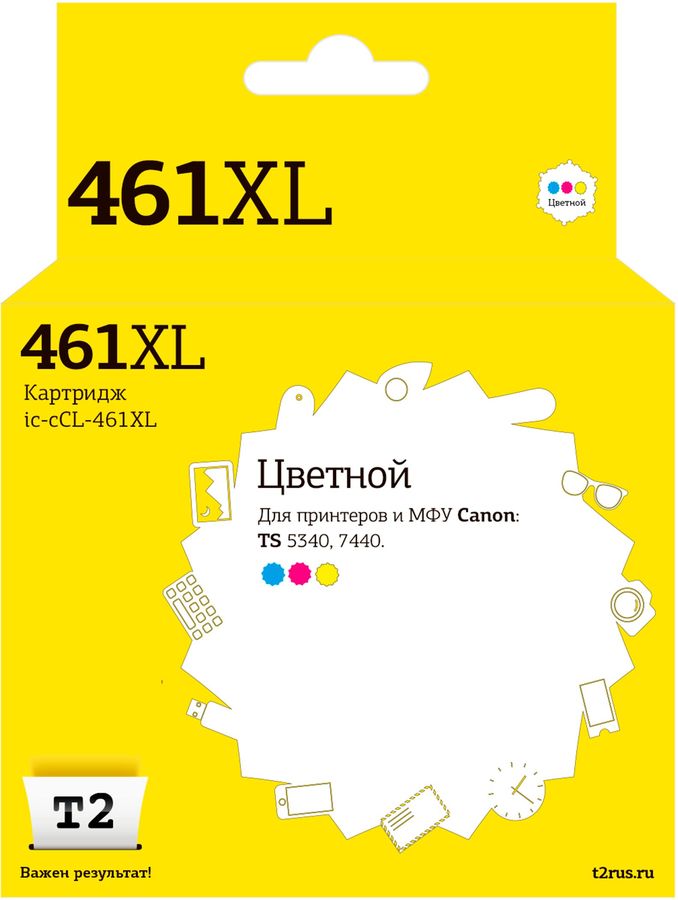 

Картридж струйный T2 IC-CCL461XL (461XL/3728C001), многоцветный, совместимый, 180 страниц, 15 мл, для Canon Pixma TS5340/ MG7740