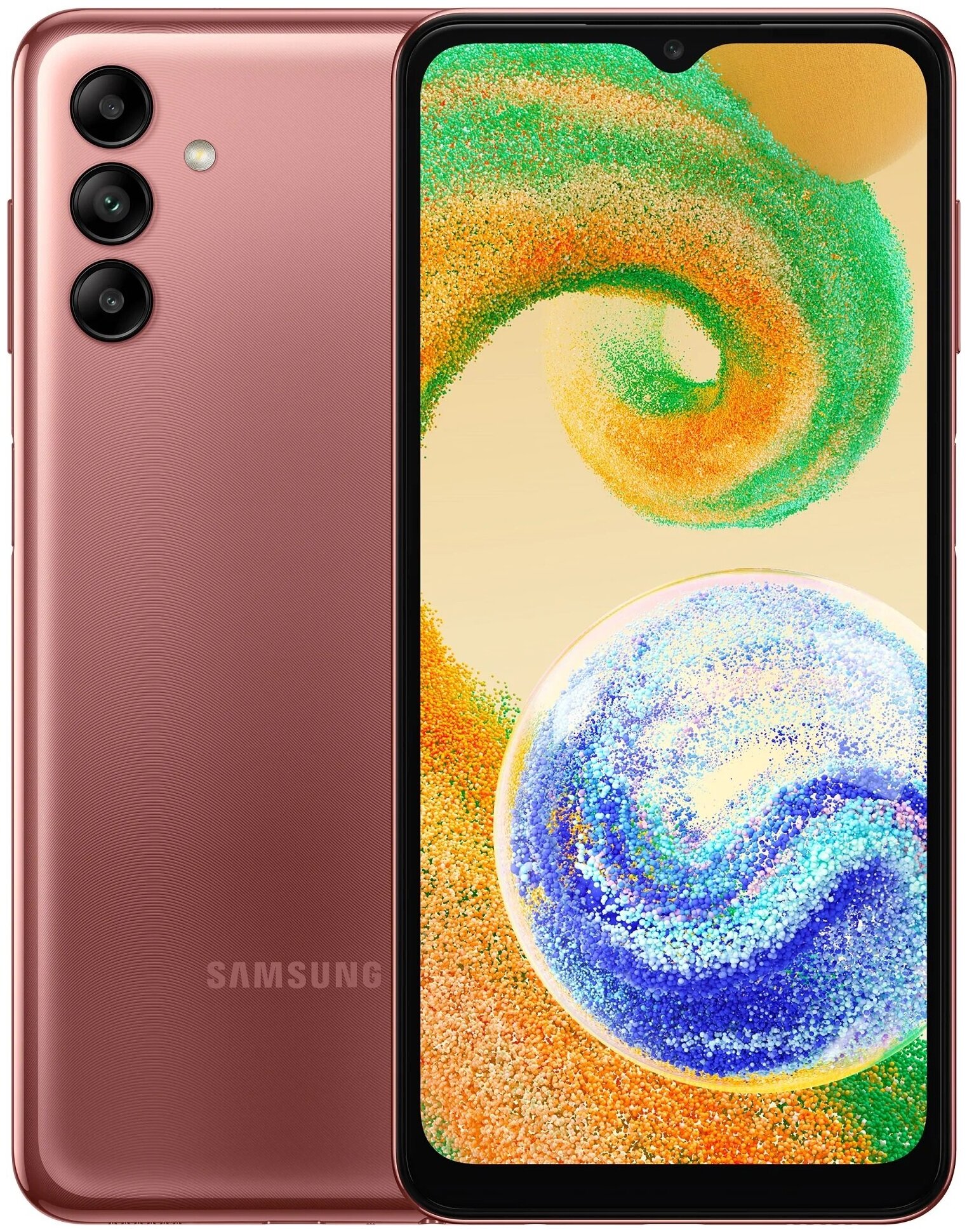 

Смартфон Samsung Galaxy A04s, 6.5" 720x1600 PLS, Samsung Exynos 850, 3Gb RAM, 32Gb, 3G/4G, Wi-Fi, BT, 3xCam, 2-Sim, 5000 мА⋅ч, USB Type-C, Android 11, медный (SM-A047FZCDSKZ), Galaxy A04s
