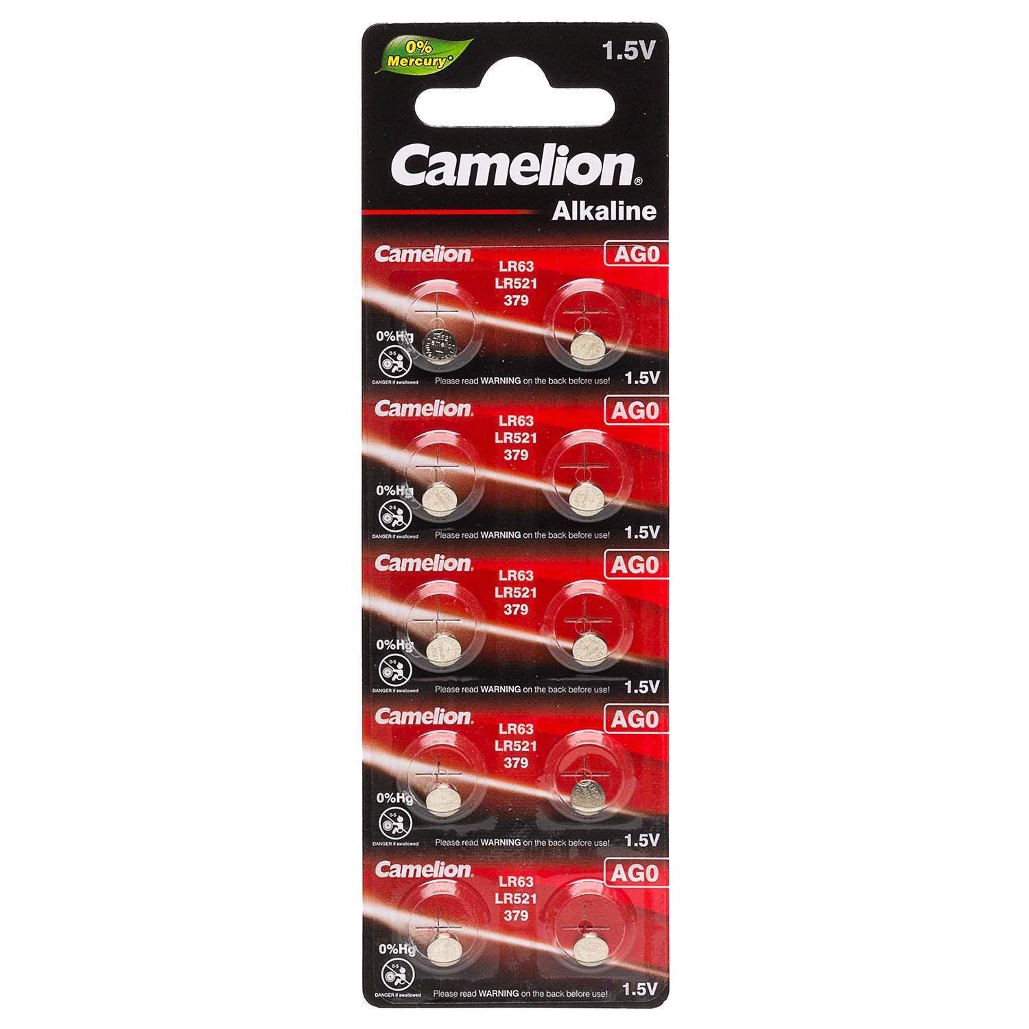 

Батарея Camelion Mercury Free, AG0 / 379A / LR521, 1.5V, 10шт. (12808)