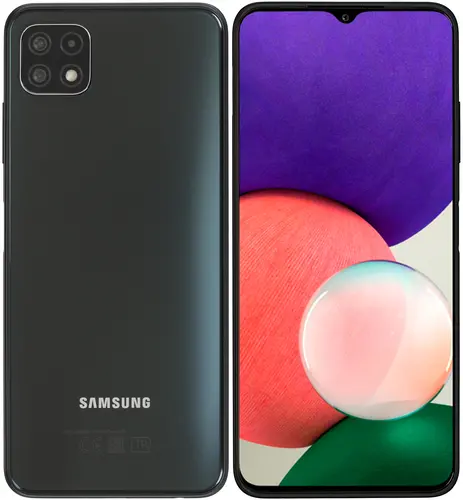 

Смартфон Samsung Galaxy A22, 6.6" 1080x2408 TFT, MediaTek Dimensity 700, 4Gb RAM, 64Gb, 3G/4G, Wi-Fi, BT, 3xCam, 2-Sim, 5000mAh, USB Type-C, Android 11, темно-серый, Galaxy A22