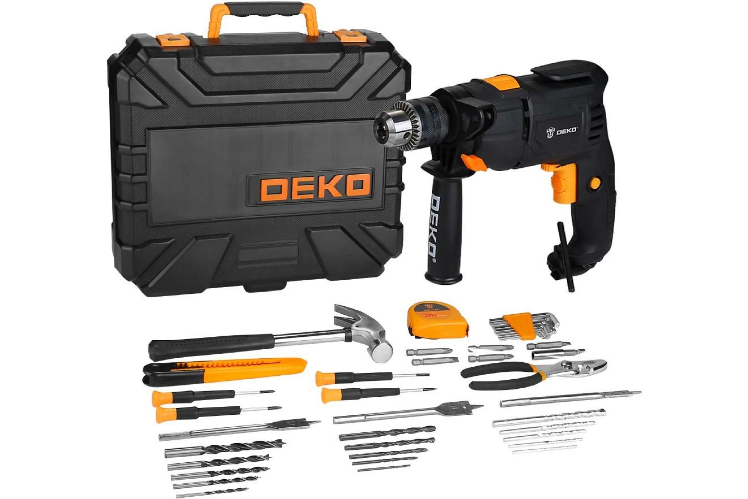 

Дрель Deko DKID600W, сетевая, 600 Вт, 60 нм, 2800 об/мин, ударная, кейс, 3.63 кг (063-4158), DKID600W