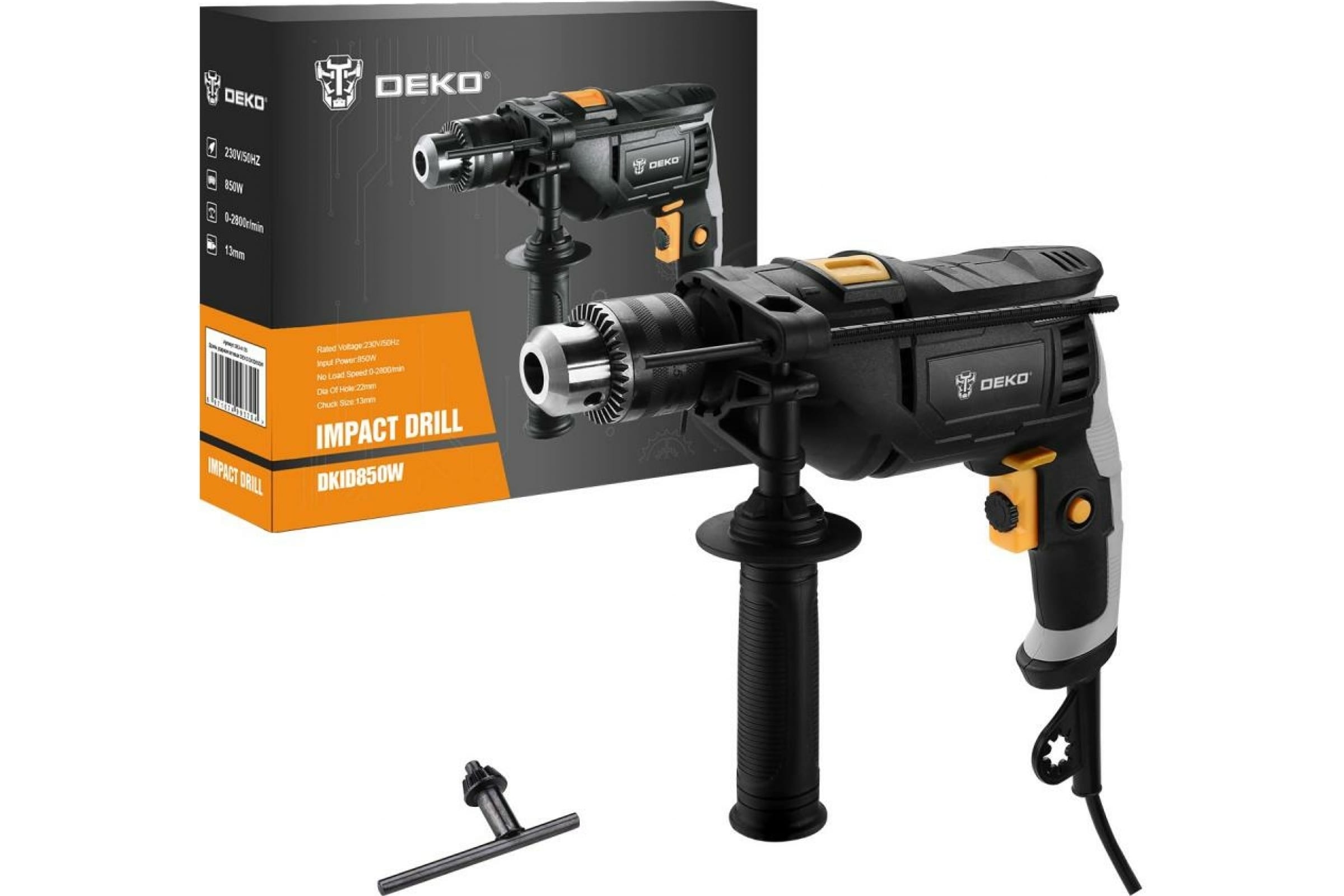 

Дрель Deko DKID850W, сетевая, 850 Вт, 32 нм, 2800 об/мин, ударная, 1.81 кг (063-4155), DKID850W