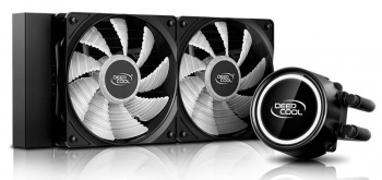

Жидкостное охлаждение Deepcool GAMMAXX L240T 1700 NATIVE для Socket 115x/2066/2011/2011-3/1356/1366/1200/1700/AM4/AM3/AM3+/FM1/AM2+, 200 Вт, 2x120мм, white LED (GAMMAXX L240T 1700 NATIVE), GAMMAXX L240T 1700 NATIVE