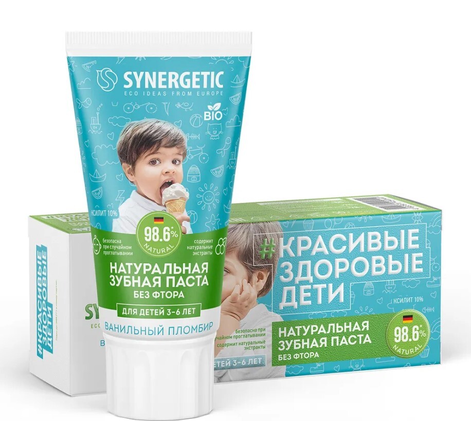 

Зубная паста Synergetic Детская зубная паста 50гр (00002536), Детская зубная паста