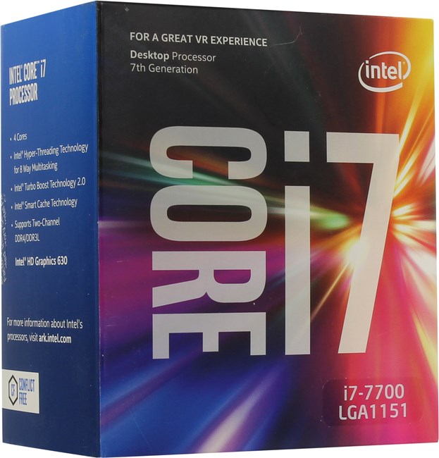 Процессор Intel Core i7-7700 Kaby Lake-S, 4C/8T, 3600MHz 8Mb TDP-65W Socket1151 BOX б/у