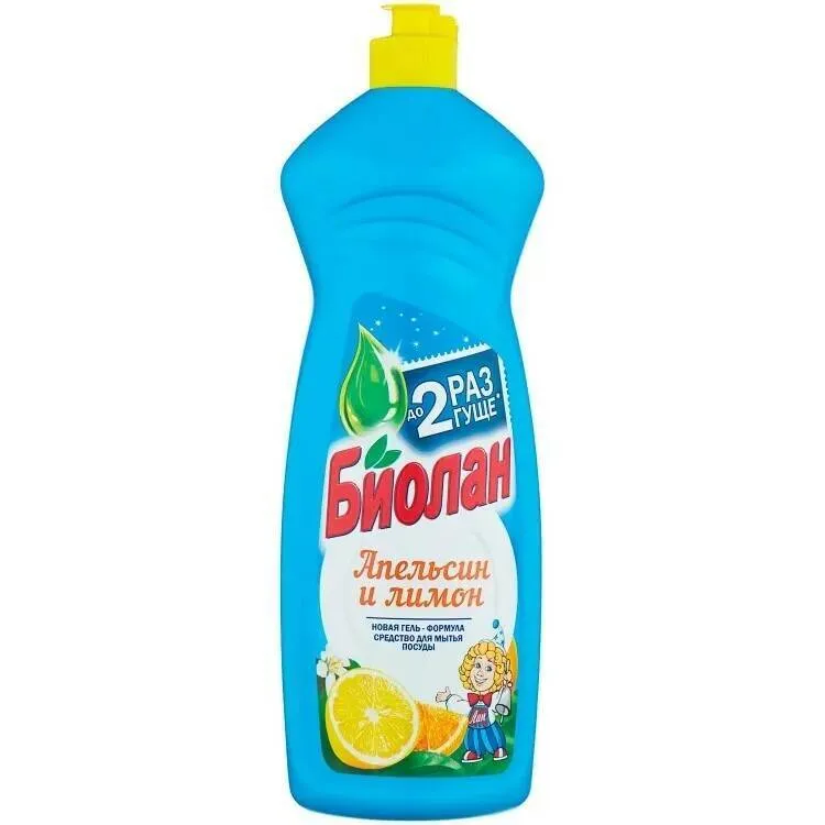 Средство для мытья посуды БИОЛАН, 900мл, жидкость, Апельсин и лимон (00001760)