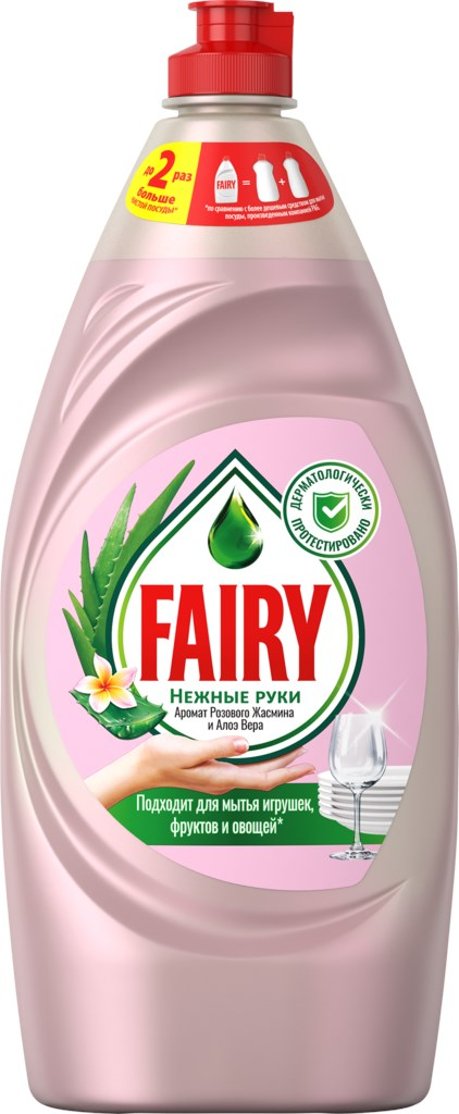 Средство для мытья посуды FAIRY Нежные руки, 900мл, жидкость, розовый жасмин и алоэ вера (00000319)