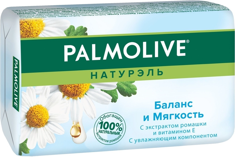 

Мыло Palmolive Натурэль Баланс и мягкость, с экстрактом ромашки и витамином Е, 90г, Баланс и мягкость