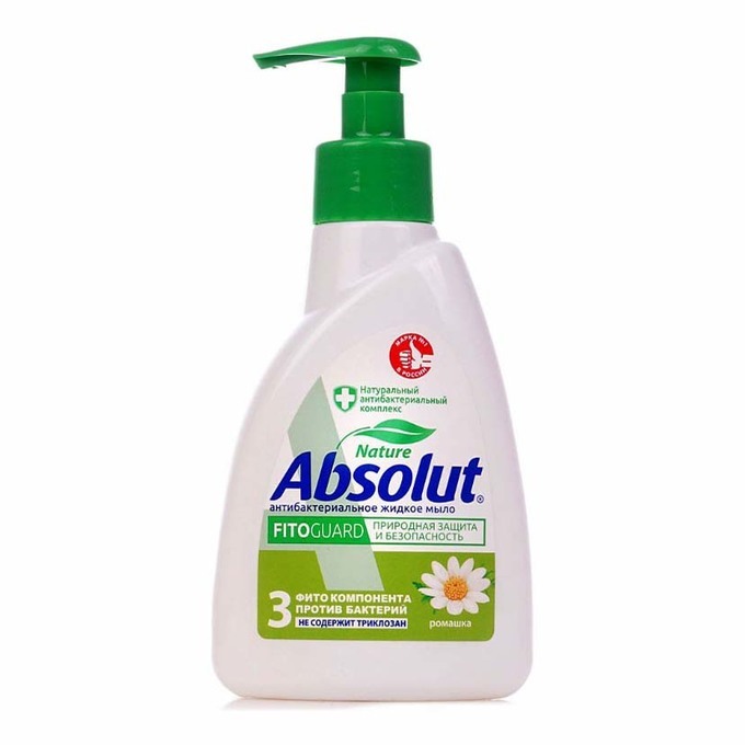 

Жидкое мыло Absolut Fitoguard с ромашкой, антибактериальное, 250мл, с ромашкой