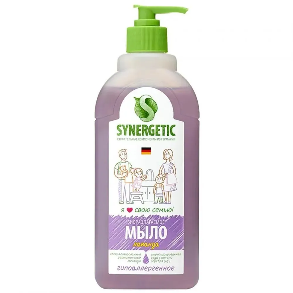 

Жидкое мыло SYNERGETIC лаванда, гипоаллергенное, 500мл, лаванда