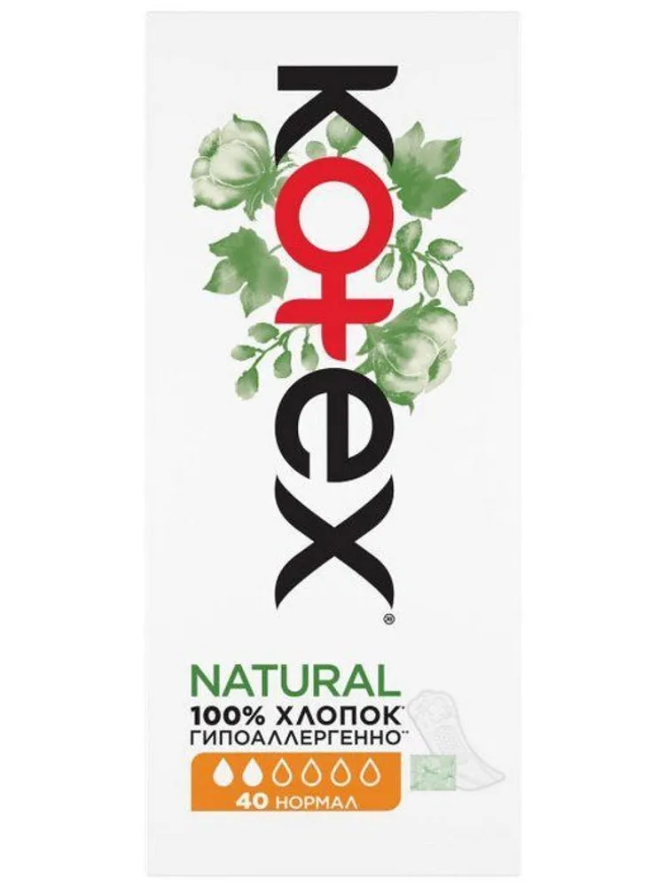 Гигиенические прокладки Kotex Natural, 40шт. (00002442)