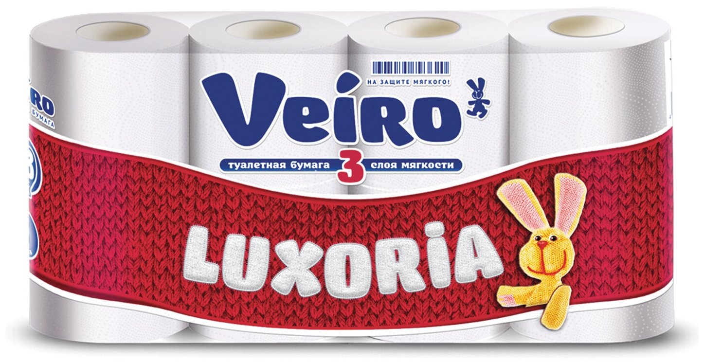 Бумага туалетная Veiro Luxoria, слоев: 3, белый, 8шт