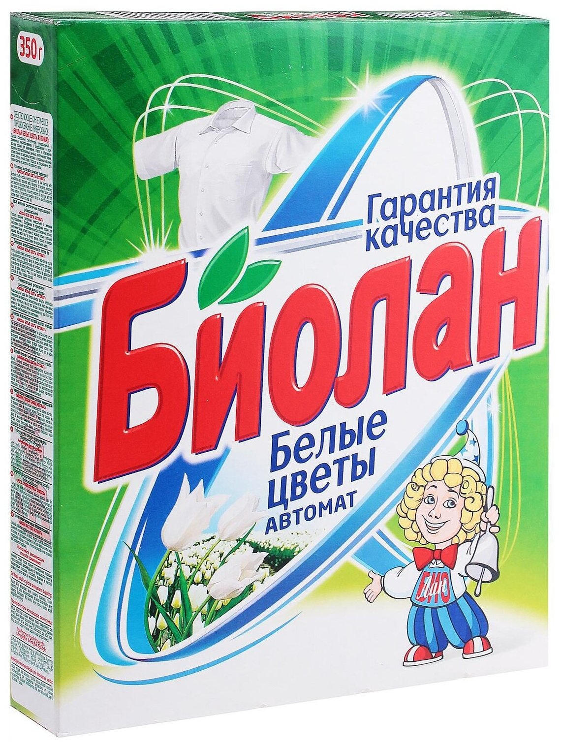 

Стиральный порошок Биолан Белые Цветы Автомат для цветных, синтетических, белых/светлых, хлопковых тканей, 350г, Автомат