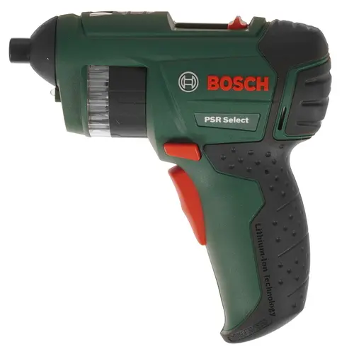 

Шуруповерт Bosch PSR Select, аккумуляторный, 4.5 Н·м, 210 об/мин, 3.6V, 1.5 А·ч, Li-Ion, шестигранный патрон 1/4", кейс, 500г (0603977021), PSR Select