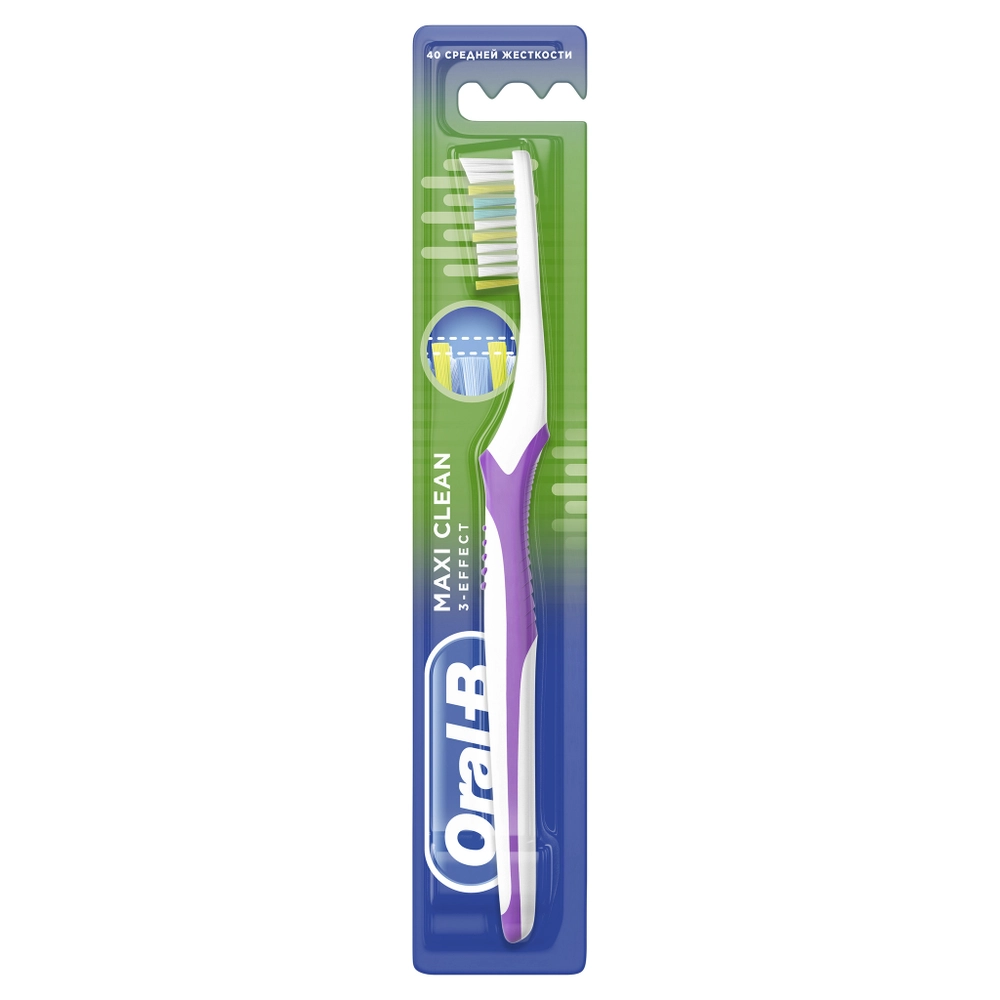 

Зубная щетка Oral-B 3-Effect Maxi Clean, средняя, белый/фиолетовый, Maxi Clean