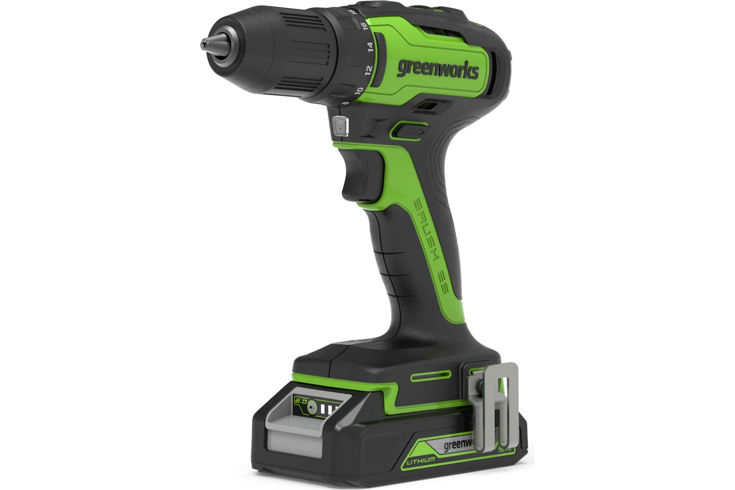 

Дрель-шуруповерт Greenworks GD24DD35K2, аккумуляторный, 35 нм, 1450 об/мин, 24V, 2 А·ч, Li-Ion, быстрозажимной патрон, кейс, 1.4 кг (3704007UA), GD24DD35K2