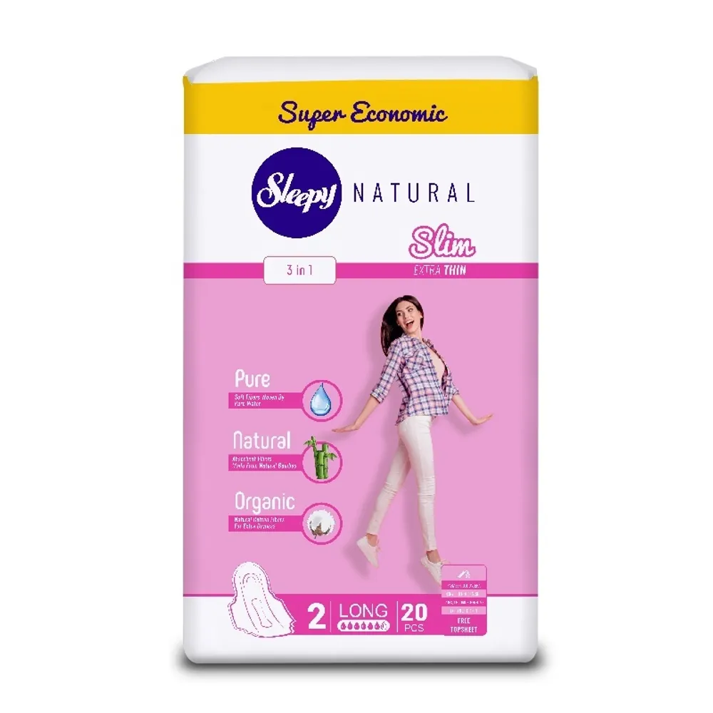 Гигиенические прокладки Sleepy Natural Slim (Long) Duo, 20шт