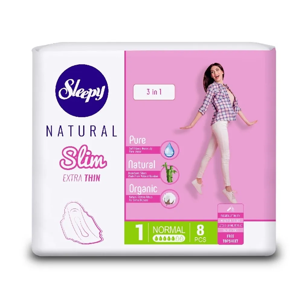 Гигиенические прокладки Sleepy Natural Slim Normal, 8шт