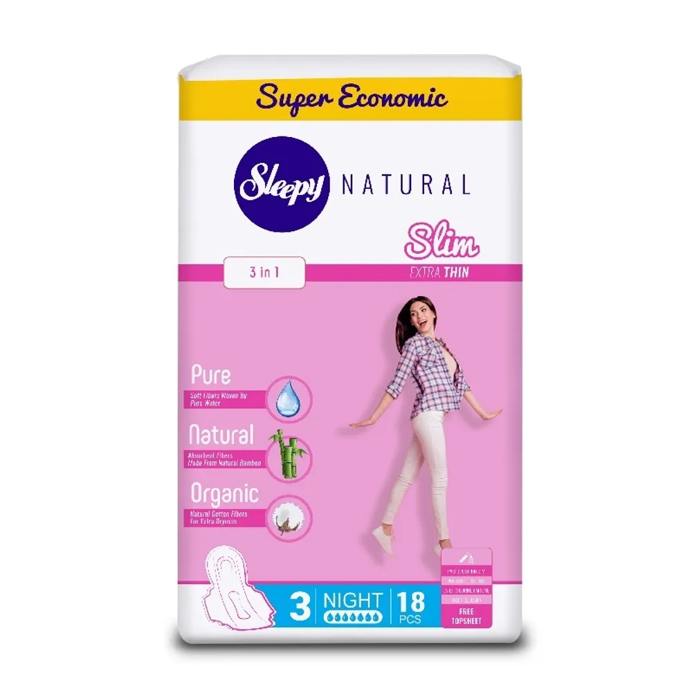 

Гигиенические прокладки Sleepy Natural Slim, 14шт., Slim