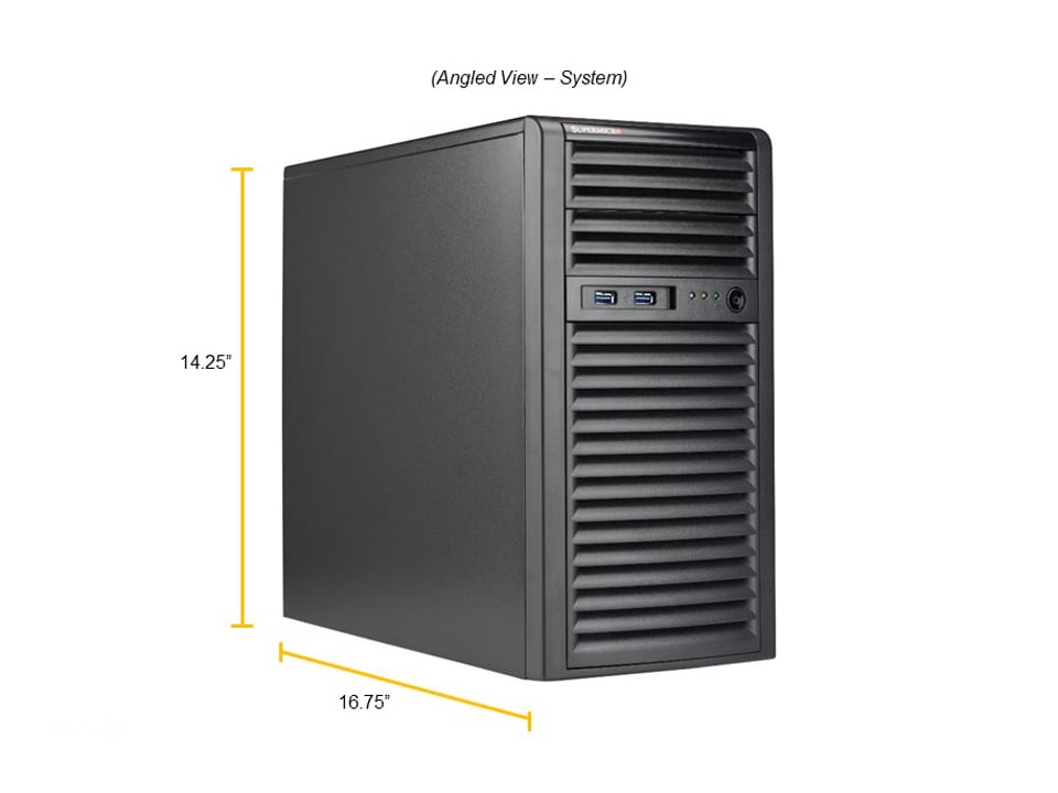 Серверная платформа SuperMicro 530T-I, 1xSocket1200, 4xDDR4, 1xM.2-PCI-E, 2x1 Гбит/c, IPMI, 1x400 Вт, Mini-Tower (SYS-530T-I)