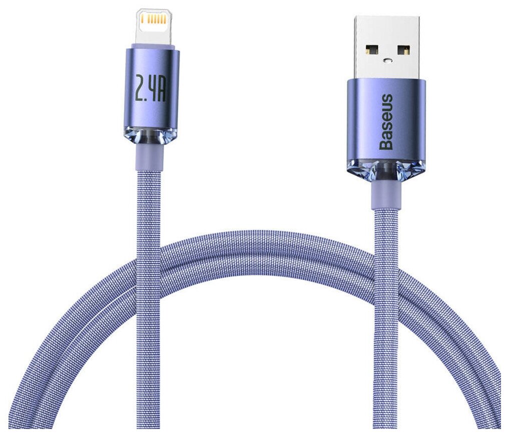 

Кабель USB 2.0(Am)-Lightning 8-pin(m), 2.4A быстрая зарядка, 1.2м, фиолетовый Baseus (6932172602703), 0
