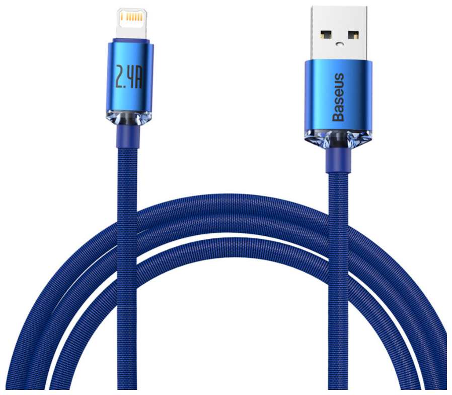 

Кабель USB-Lightning 8-pin, 2.4A быстрая зарядка, 2м, синий Baseus (6932172602727)