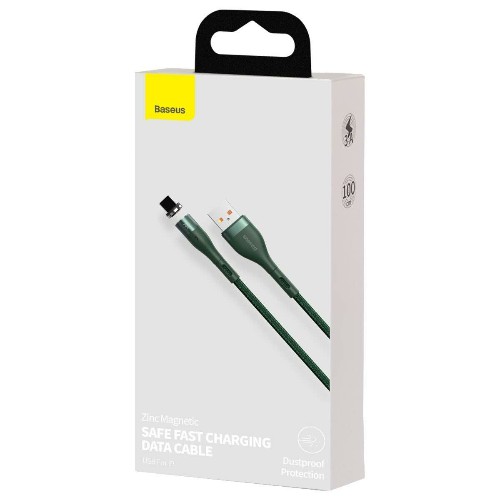 

Кабель USB 2.0(Am)-Lightning 8-pin(m), 2.4A, 1м, зеленый Baseus Zinc Magnetic (6953156229785), 0