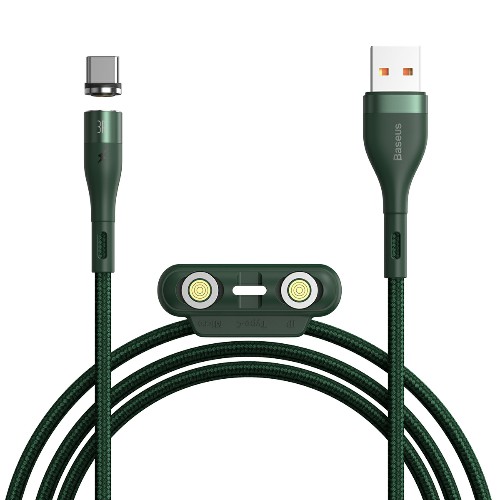 

Кабель USB 2.0(Am)-Lightning 8-pin(m)+Micro USB 2.0(Am)+USB 2.0 Type-C(m), 3A, 1м, зеленый Baseus Zinc Magnetic (6953156229631), 0