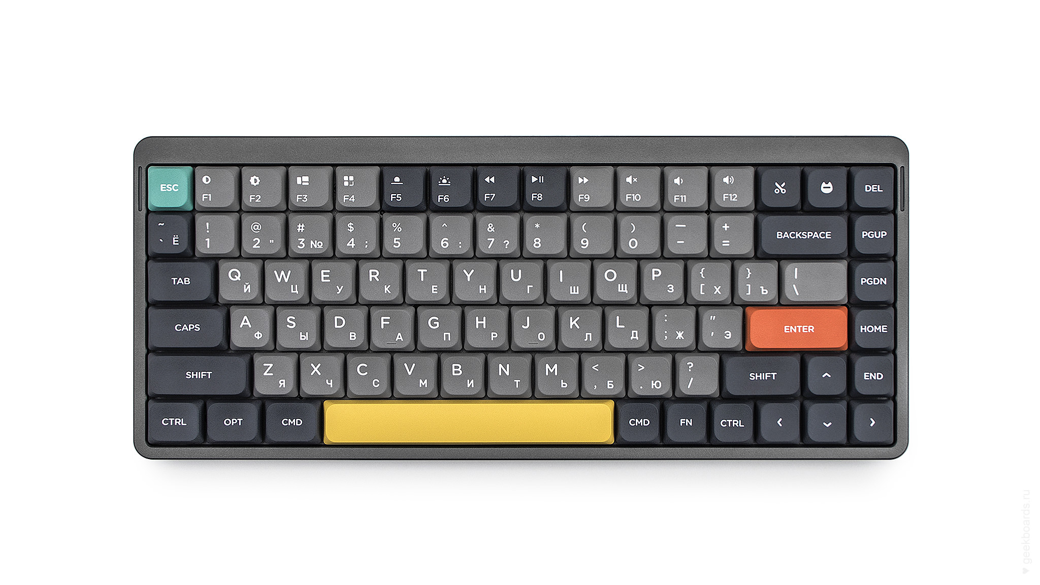 

Клавиатура проводное/беспроводное Nuphy AIR75 Twilight, механическая, Gateron Brown, подсветка, Bluetooth/Радиоканал/USB, серый (AIR75-TW3-F), AIR75 Twilight