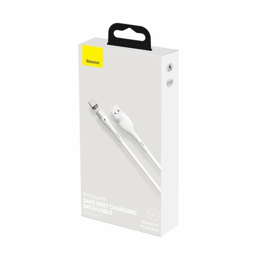 

Кабель USB 2.0(Am)-USB 2.0 Type-C(m), 5A, 1м, белый Baseus Zinc Magnetic (6953156229716), 0