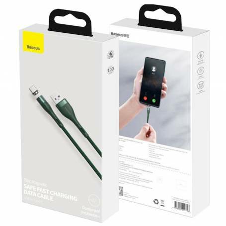 

Кабель USB 2.0(Am)-USB 2.0 Type-C(m), 5A, 1м, зеленый Baseus Zinc Magnetic (6953156229723), 0