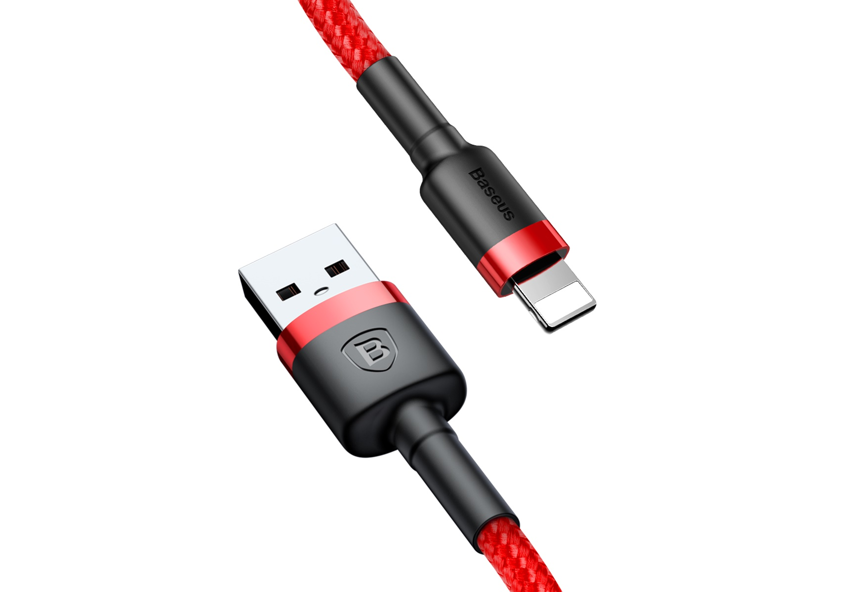 

Кабель USB 2.0(Am)-Lightning 8-pin(m), 2.4A, 1м, черный/красный Baseus Cafule (6953156283329), 0