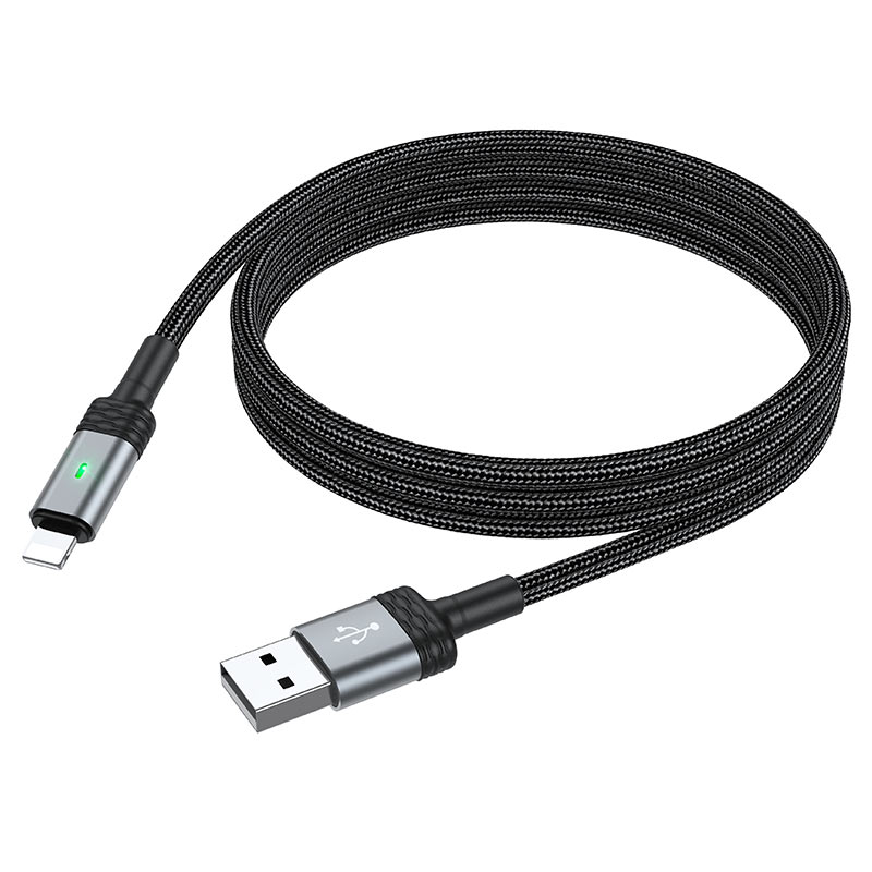 

Кабель USB 2.0(Am)-Lightning 8-pin(m), 2.4A, 1.2м, черный Borofone BU30 Lynk (6974443380620), 0