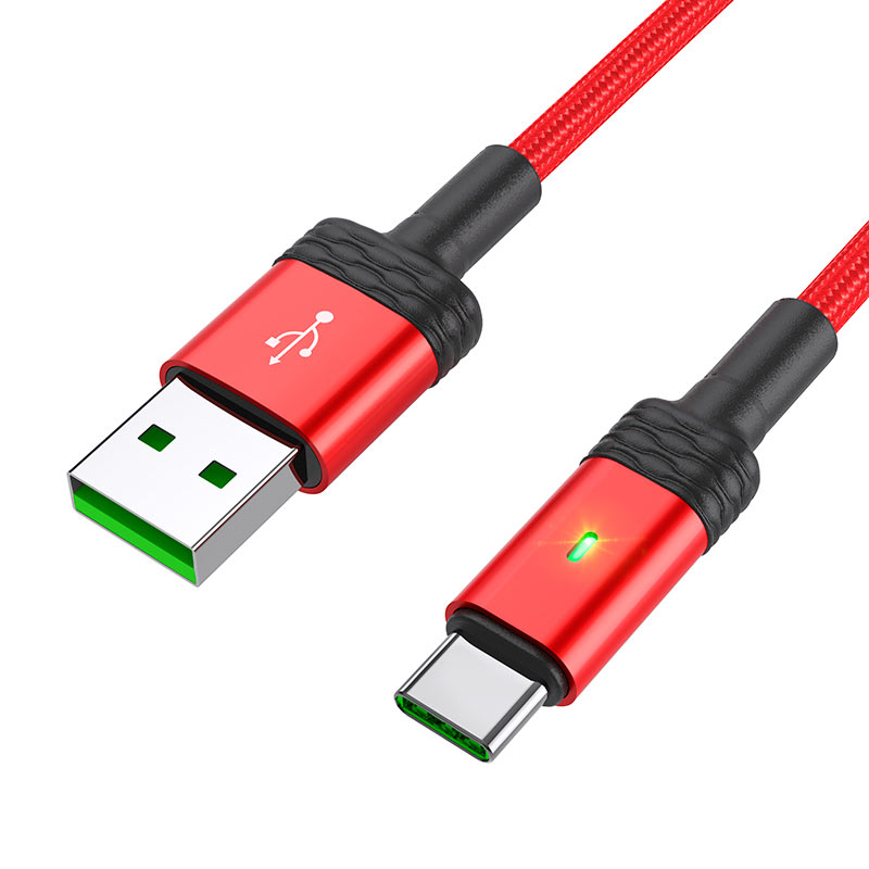 

Кабель USB 2.0(Am)-USB 2.0 Type-C(m), 5A, 1.2м, красный Borofone BU30 Lynk (6974443380675), 0