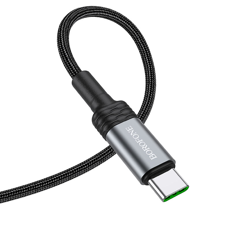 

Кабель USB 2.0(Am)-USB 2.0 Type-C(m), 5A, 1.2м, черный Borofone BU30 Lynk (6974443380668), 0