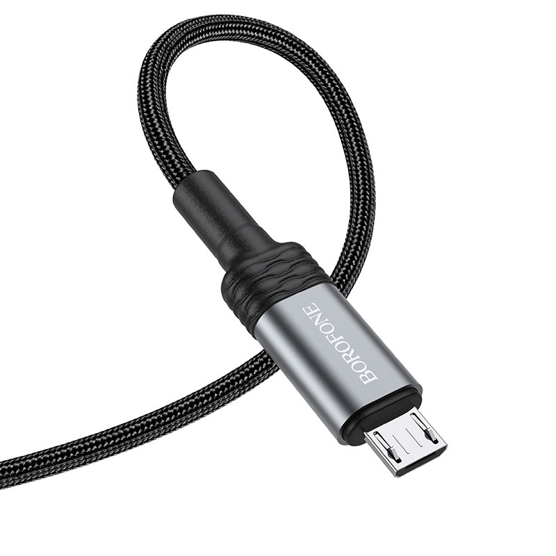 

Кабель USB 2.0(Am)-Micro USB 2.0(Bm), 2.4A, 1.2м, черный Borofone BU30 Lynk (6974443380644), 0