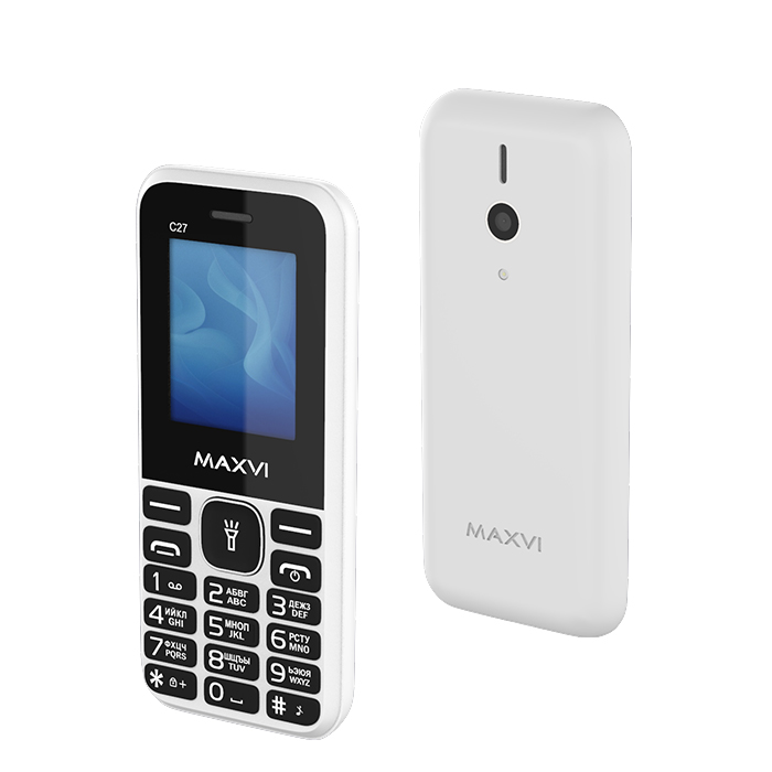 

Мобильный телефон MAXVI C27, 1.77" 160x128 TFT, Spreadtrum SC6531, 32Mb RAM, 32Mb, BT, 1xCam, 2-Sim, 600mAh, micro-USB, белый (C27 white), C27