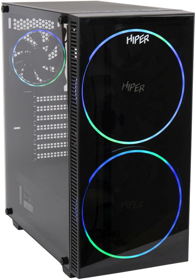 Корпус HIPER BH33, ATX, Midi-Tower, USB 3.0, черный, без БП