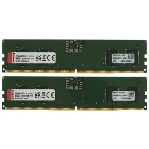 

Комплект памяти DDR5 DIMM 16Gb (2x8Gb), 4800MHz, CL40, 1.1 В, Kingston, ValueRAM (KVR48U40BS6K2-16) Retail, KVR48U40BS6K2-16