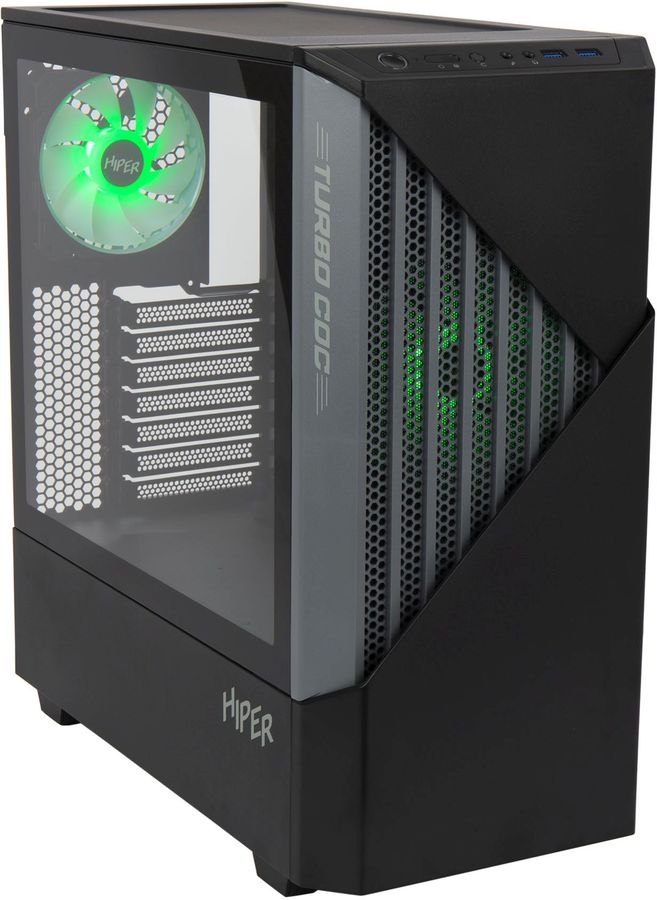 Корпус HIPER CC BG ATX Midi-Tower 2xUSB 30 черный без БП 1110000₽