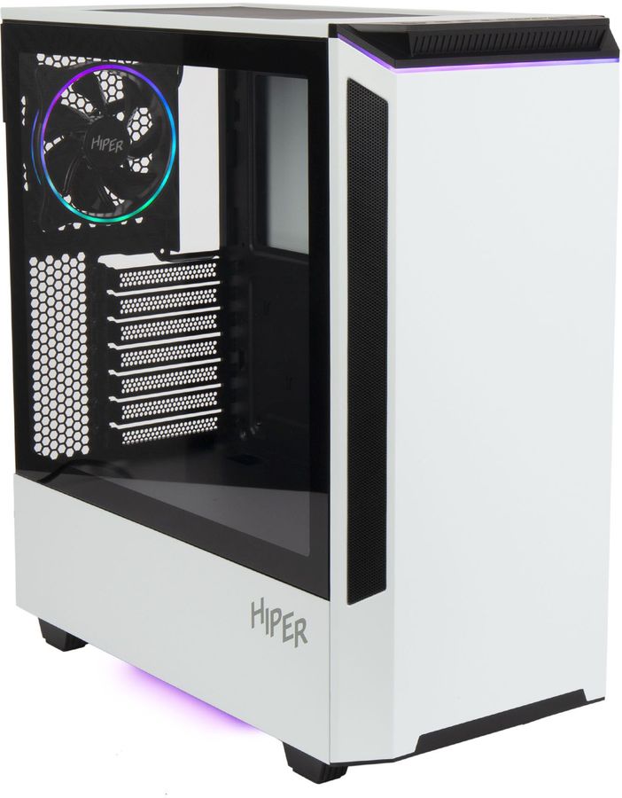 Корпус HIPER PW81, ATX, Midi-Tower, 2xUSB 3.0, белый, без БП