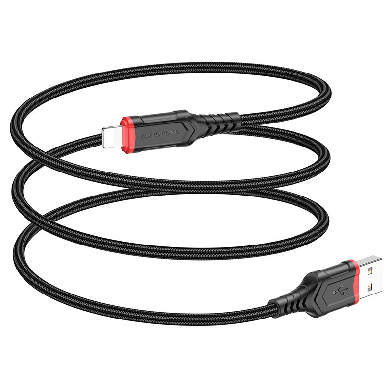 

Кабель USB-Lightning 8-pin, 2.4A, 1м, черный Borofone BX67 (6974443383348)