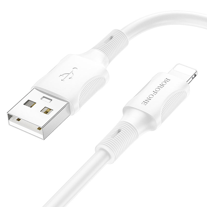 

Кабель USB-Lightning 8-pin, 2.4A, 1м, белый Borofone BX80 Succeed (6974443385199)