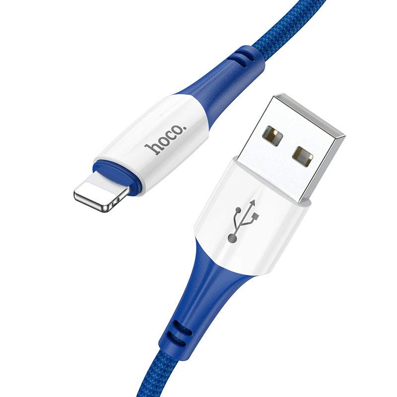 

Кабель USB 2.0(Am)-Lightning 8-pin(m), 2.4A, 1м, синий HOCO X70 Ferry (6931474760449), 0