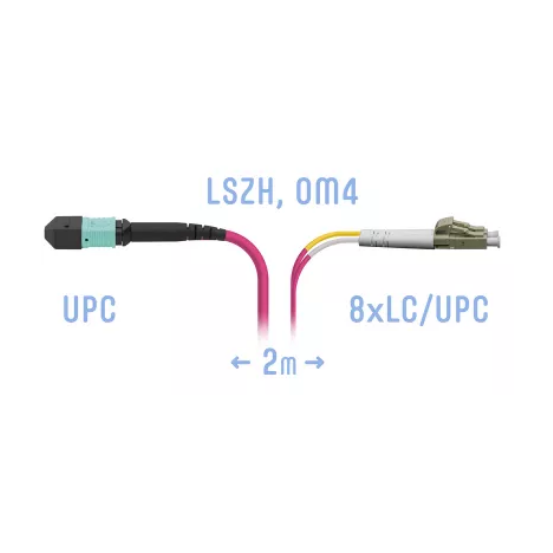 

Патч-корд оптический SNR, MPO/UPC-8xLC/UPC, многомодовый, 50/125, OM3, двойной, 2м, пурпурный (SNR-PC-MPO/UPC-8LC/UPC-DPX-MM-2m), Розовый