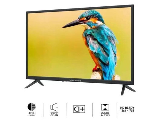 Телевизор 32" Topdevice TDTV32BN01H_BK, 1366x768, черный
